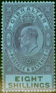 Gibraltar 1903 8c Dull Purple & Black-Blue SG54 Fine Mtd Mint - Bild 1 von 1