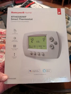 Honeywell  RTH6580WF White WiFi Programmable App Control Smart Thermostat Sealed - Image 1 of 4