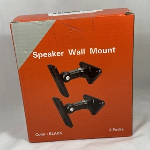 Soportes de montaje en pared para altavoces pequeños inclinación giratoria 15 lb paquete de 2 negros - Imagen 1 de 4