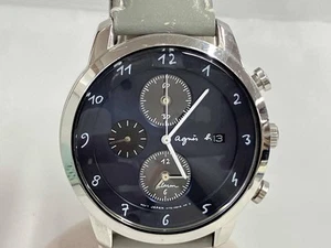 agnes b V172-0AZ0 680682 Solar Used Wristwatch Windshield has scratches - Picture 1 of 8