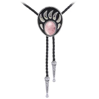 Collar de Boda Corbata Bolo Vintage Cristal Rosa Natural Para Hombre Regalo Vaquero Occidental Foto 1 de 4