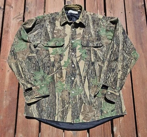 VINTAGE Gander Mountain Shirt Jacket Mens Large Tall LT Camo Rebark USA Made - Picture 1 of 10