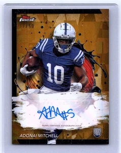 2024 Finest #RFA-AM Adonai Mitchell Rookie Finest Autographs Gold Refractor #/50 - Picture 1 of 2