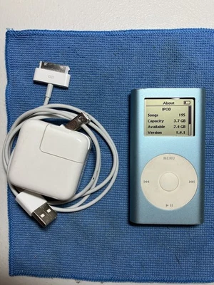 Apple iPod Mini 1st Generation Blue Model A1051 4GB - M9436LL/A  Tested w/ Music - Image 1 of 4