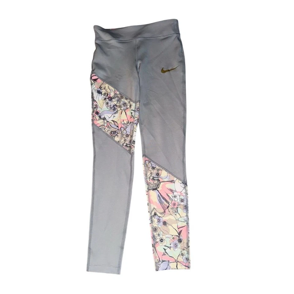 Nike Niñas Floral Leggings Multicolor Talla M 8-10 Dri-FIT Ropa Activa Entrenamiento  Foto 1 de 4