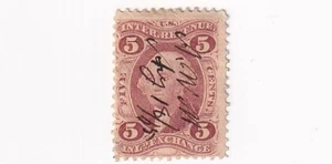 1864 STAMP US SCOTT R27c "Washington-Inland Exchange" 5 CENT USED - I - Picture 1 of 1