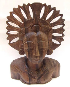 Büste der Hindugöttin „Shiva Dewi Kwan Yin“ aus Palisander Holz "extrem selten" - Bild 1 von 8