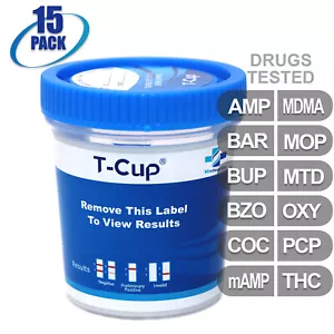 NEW Mintegrity Drug Test 12-Panel T-Cup Urine Home Kit 15-Pack #MI-TDOA-6125 - Picture 1 of 10