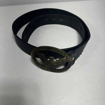 Cinturón de cuero Emporio Armani Jeans para hombre talla 38-44 accesorios vintage negro ancho Foto 1 de 4