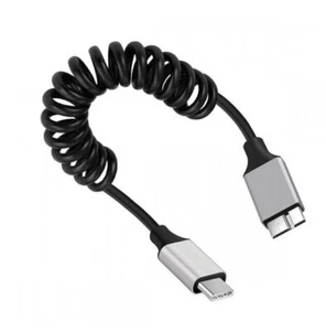 USB 3.0 Type C to Micro B External Hard Drive Coiled Cable | Male to Male - Picture 1 of 9