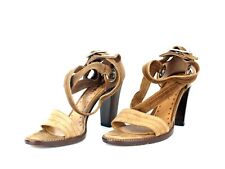 Yves Saint Laurent YSL Leather Women's High Heels Shoes Sandale 37.5 Used Italy