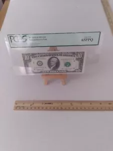 PCGS Gem New 65PPQ Fr. 2030-D $10 Radar Serial Number Birth Year 1986 Beautiful - Picture 1 of 4
