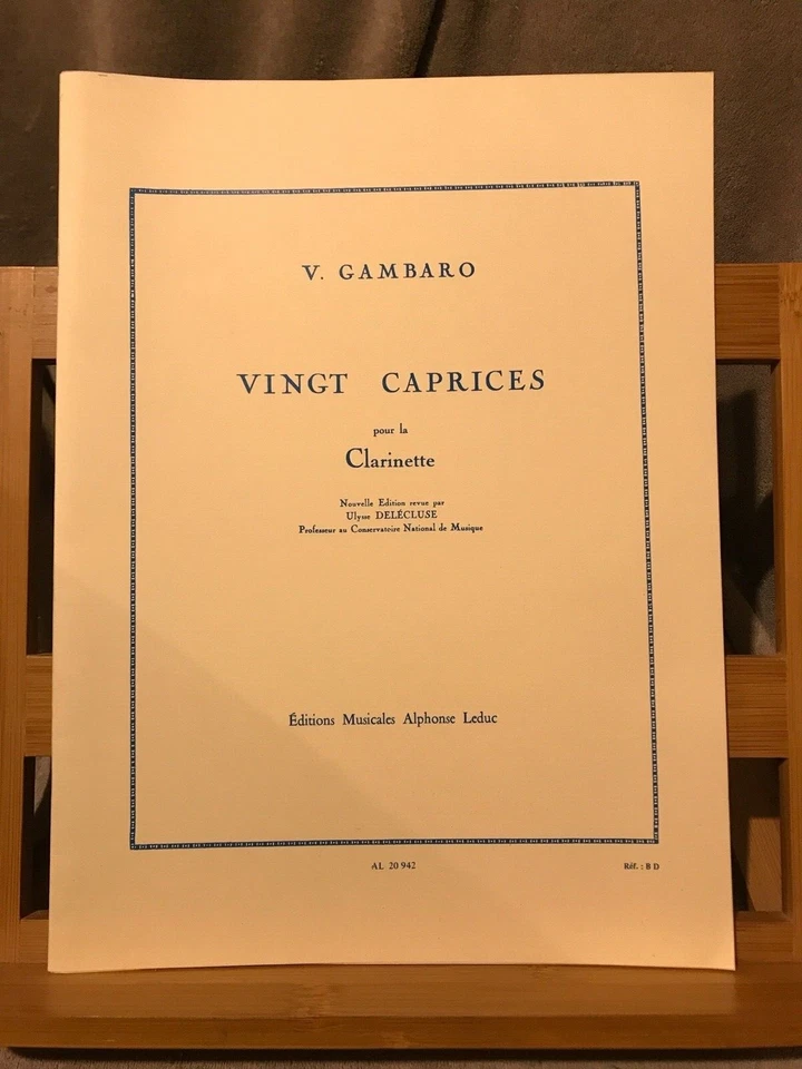 V. Gambaro Vingt 20 Caprices pour clarinette partition rév. Delécluse éd. Leduc - Photo 1/1