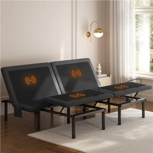 Twin XL/Queen/Split King Adjustable Bed Frame with Massage and Remote, USB Ports - Picture 1 of 15