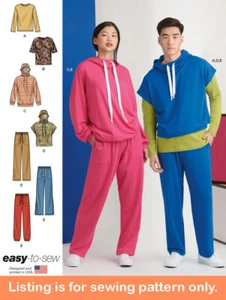 SEWING PATTERN Womens Mens Clothes Hoodie Sweatsuit Sweatpants T-Shirt Tee 11184 - Picture 1 of 3