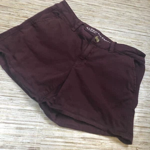 2227 American Eagle super stretch 5" inseam twill midi shorts OXBLOOD sz 10 - Picture 1 of 1