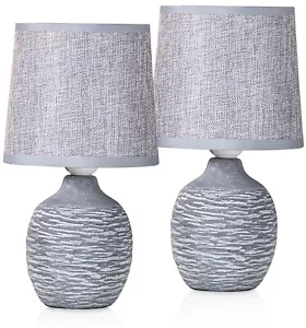 2-Pack BRUBAKER Table or Bedside Lamps - Gray - Ceramic Base - 10.6 Inches - Picture 1 of 3