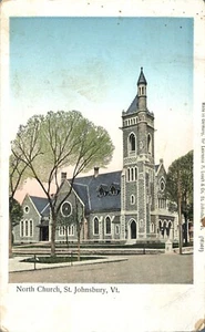 Postal de St Johnsbury Vermont North Church 1912 - Imagen 1 de 2