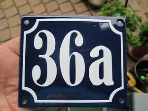 Número de casa esmalte nº 36a número blanco sobre fondo azul 12 cm x 10 cm  - Imagen 1 de 12