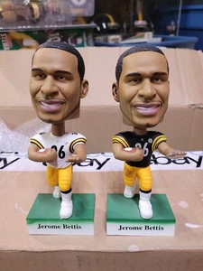2pc lot Pittsburgh Steelers Jerome Bettis upperdeck playmaker bobbleheads - Picture 1 of 3