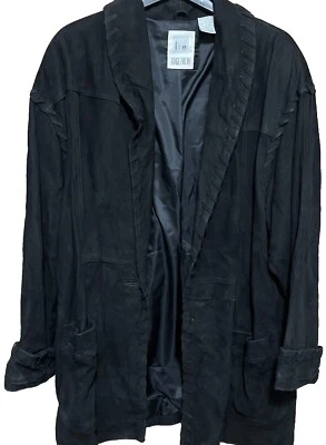 Vintage Women’s Black Leather Jacket  Size L (A5) - Image 1 of 4
