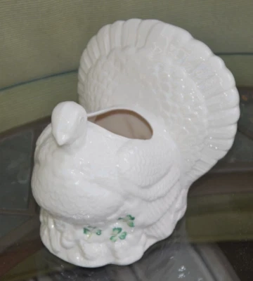 Belleek Fine Irish Porcelain Thanksgiving Turkey Centerpiece 5.5" tall