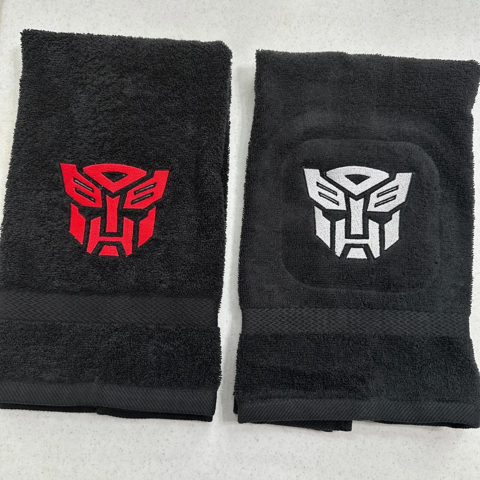 Transformers Towels Embroidered Autobots Hand Towel Set Bathroom Decor Robots - Image 1 of 3