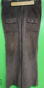 Vintage 70s Levis Corduroy Safari Bush Flared Wide Leg Pants 33 - Picture 1 of 4