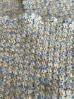 Green Blues & White Colored Crochet  Baby Blanket 32” x 32” Precious EUC