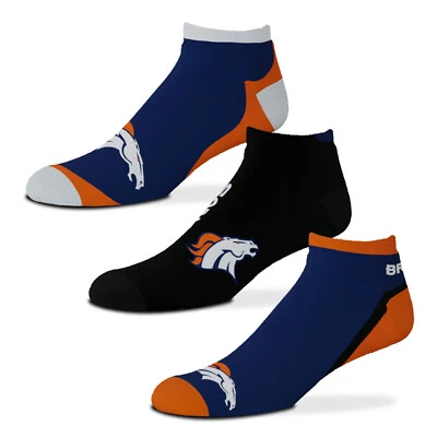 NFL Denver Broncos Socken Strümpfe 3er Pack Flash Sneakersocken