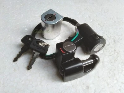 Honda XL100S XL80S Main Ignition Switch Comb Steering Lock Helmet Holder Key Set - Image 1 of 4