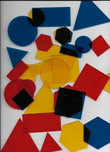 Overhead Pattern Blocks Set Of 30 School Classroom Manipulative Fractions - Picture 1 of 3