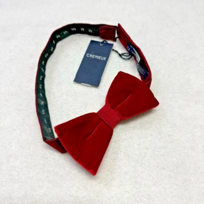 Pajarita ajustable de terciopelo rojo atada DANIEL CREMIEUX para hombre nueva con etiquetas $39,50 Foto 1 de 3