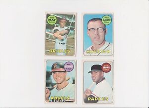 US/Canada 4 cards OPC Baseball 1969=58/113/149/205/Gladding/May/Reichardt/Brown