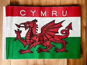 CYMRU WALES MINI FLAG PACK OF 4 small 9"x6" GREAT FOR CRAFTS DECORATION WELSH - Picture 1 of 1