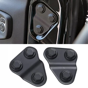 Black Front Door Lock Cover Screw Protector Trim For Jeep Wrangler JL JT 2018-26 - Foto 1 di 10