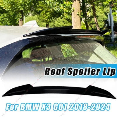 光泽黑色后车顶后备箱锅炉窗翼适用于宝马 X3 G01 2018-2024 ABS — 第 1/4 张图片