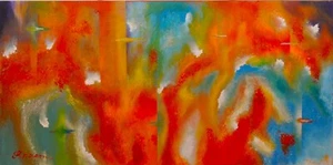 100000 Degree F, Acrylic on canvas, 24x48 inch, SKU 1094 - Picture 1 of 10