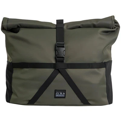 Brompton Borough Medium Roll Top Cycling Bag Green Bike Waterproof Hi Vis Padded - Image 1 of 3