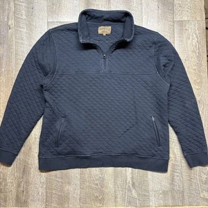 NORTH RIVER Men's Sz XXL Long Sleeve 1/4 Zip Quilted Sweatshirt Fleece Blue - Picture 1 of 8