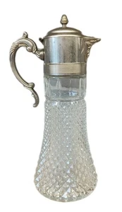 Antigua jarra Claret de cristal y plata estilo georgiano necesita un pulido  - Imagen 1 de 17