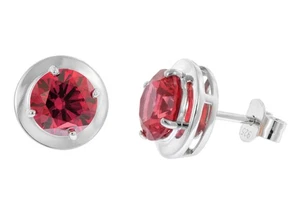 ACALEE Schmuck Damen-Ohrringe 925 Silber Zirkonia-Ohrstecker Rubinrot 70-1049-07 - Picture 1 of 5