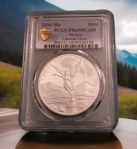 Mexico 1 oz Silver Libertad 2006  Pcgs PF69 UCAM, Nice - Picture 1 of 3