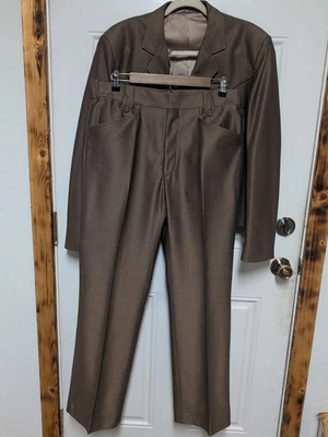 Vintage Western Suit Men's Black Blazer & Pants Set 42R Circle S USA made - Image 1 of 4