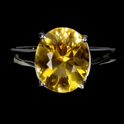 Anillo de plata de ley 925 ovalado citrino 11x9 mm piedras preciosas naturales joyería tamaño 7 Foto 1 de 4