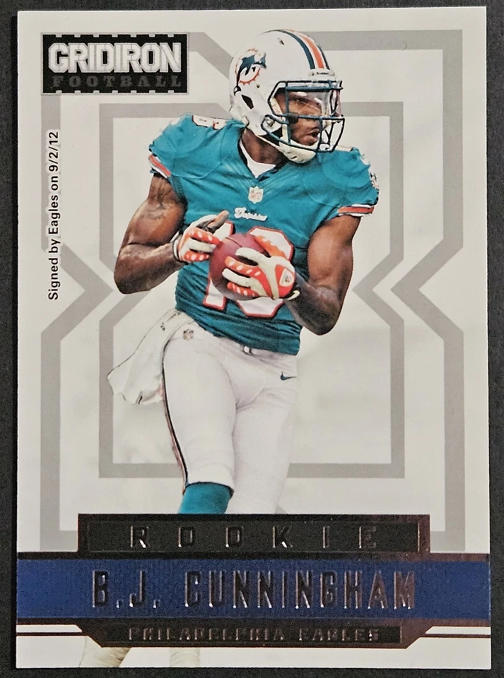 2012 Panini Gridiron Silver X's #205 B.J. Cunningham RC SP /250 Dolphins MSU - Image 1 of 2