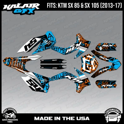 Kit de gráficos para KTM 85SX 105SX SX85 SX105 (2013-2017) Cyrus Series - Cian Foto 1 de 4