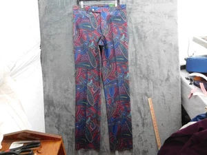 Vintage Sansabelt Golf Pants Mens 34 Multicolor Paisley Flare Disco 80s USA NWT - Foto 1 di 13