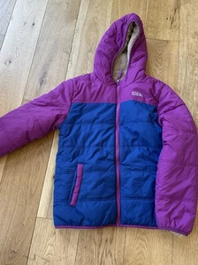 Eddie Bauer Kids L (14/16) Reversible Hooded Jacket Puffer Sherpa Fleece Coat - Picture 1 of 17