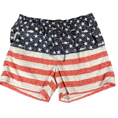 Bañador Columbia para hombre XXL rojo azul blanco pantalones cortos estampado bandera americana elástico Foto 1 de 4